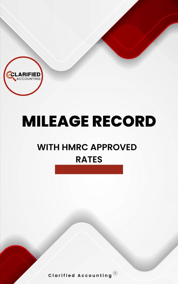 Mileage Record with HMRC Approved Rates